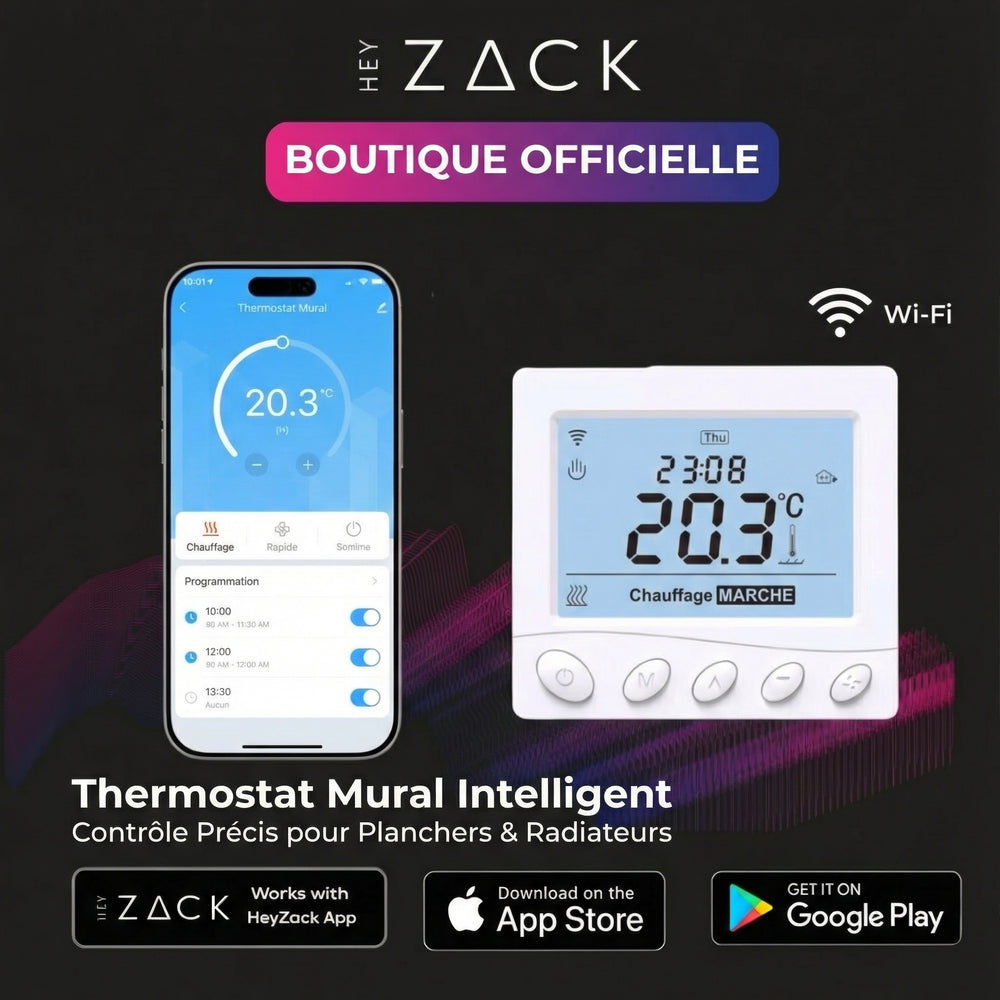 Thermostats muraux - Chauffage électrique (chauffage au sol/radiateurs) 16 A, sonde intérieure + sonde de sol