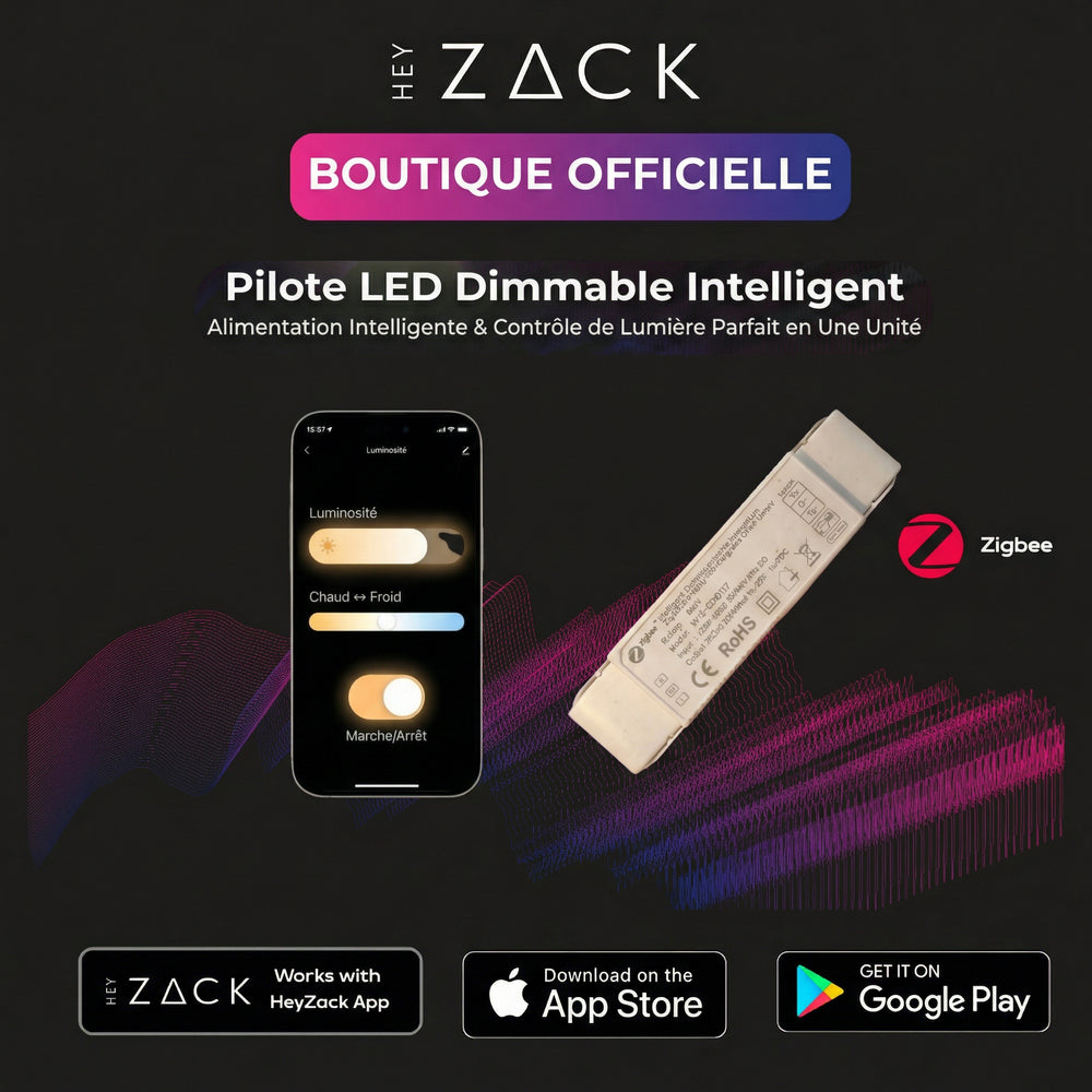 Pilote de bande lumineuse LED intelligent à intensité variable et alimentation 2 en 1