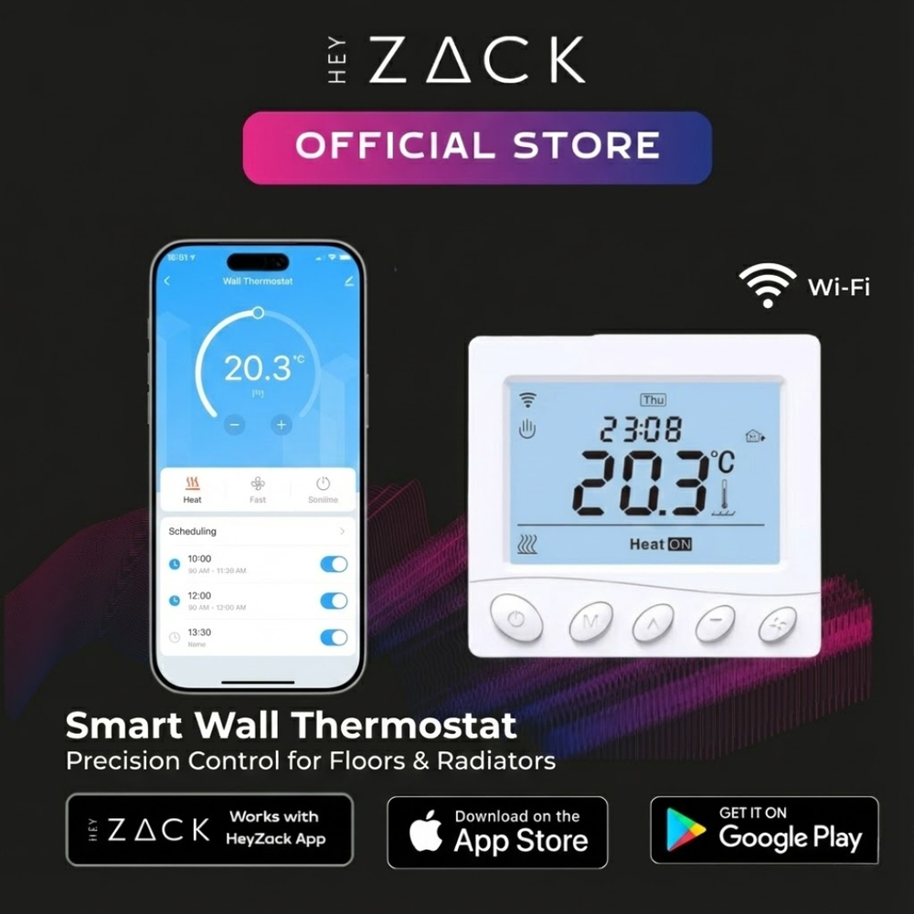 Wall Thermostats- Electric heating (UFH/radiators) 16A, internal + floor sensor