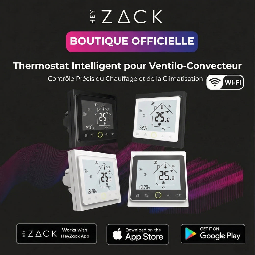 Thermostat d'ambiance pour ventilo-convecteur, deux tuyaux