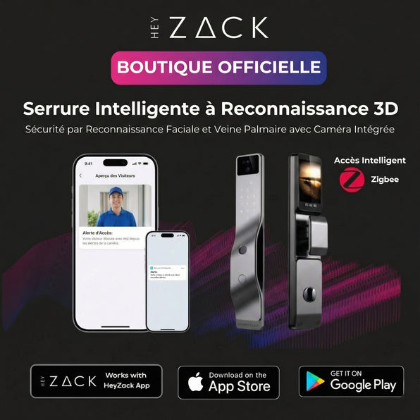 Serrure intelligente à reconnaissance 3D (reconnaissance faciale + reconnaissance des veines de la paume + caméra de sécurité)