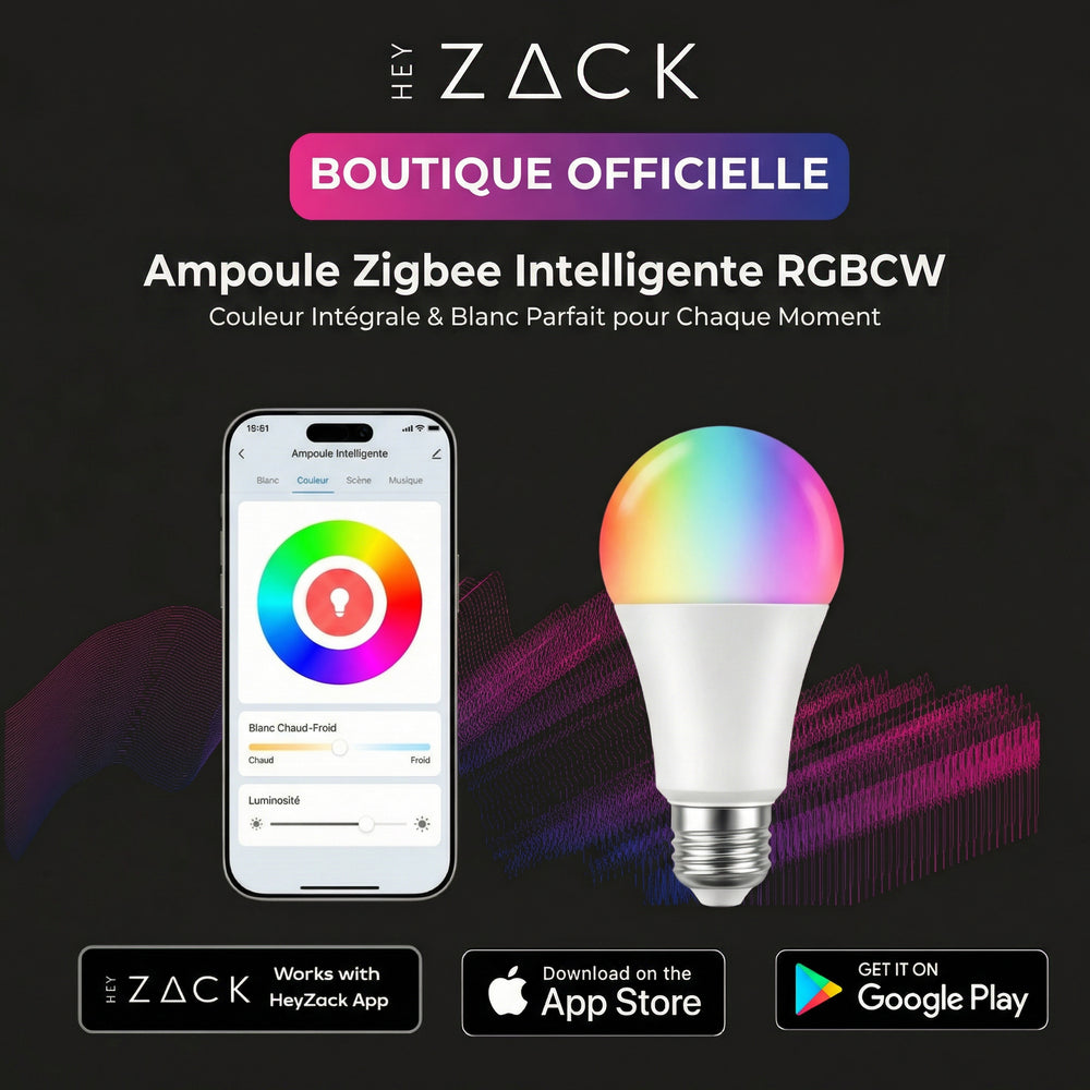 Ampoule intelligente Zigbee RGBCW (ronde)