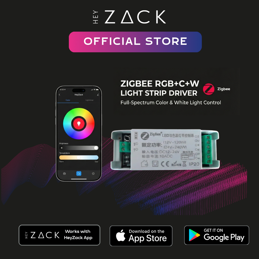Zigbee light strip driver RGB+C+W