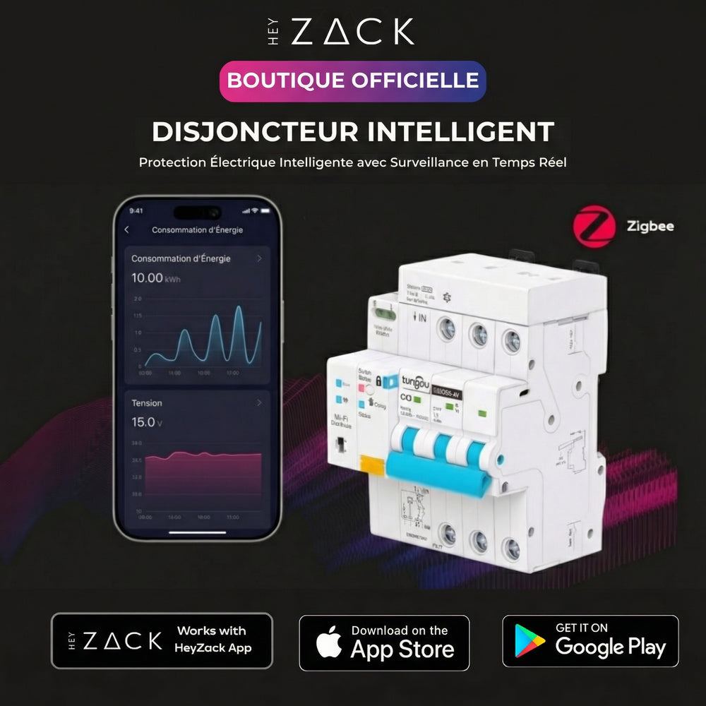 Disjoncteur 3P Zigbee avec surveillance de puissance