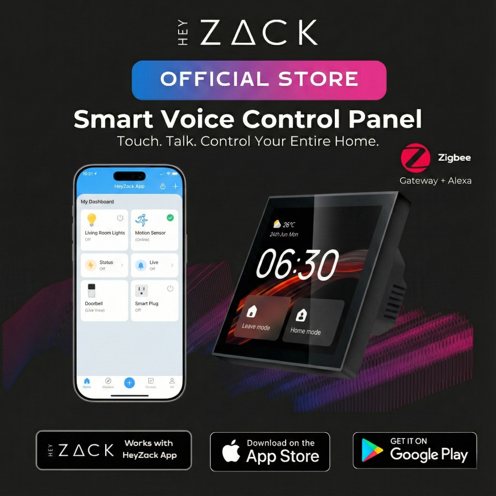 4" touch smart voice control panel with built-in Alexa (gateway)