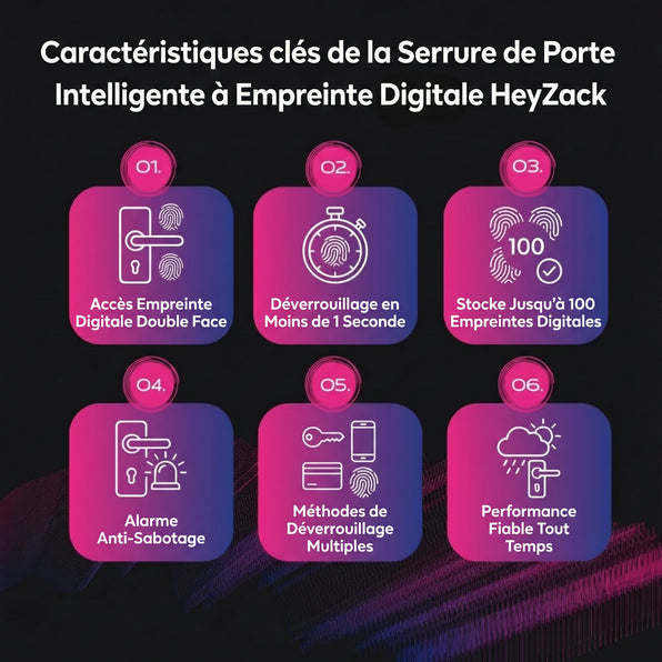 Serrure à empreinte digitale double face intégrée (verrouillage en tête de taureau)