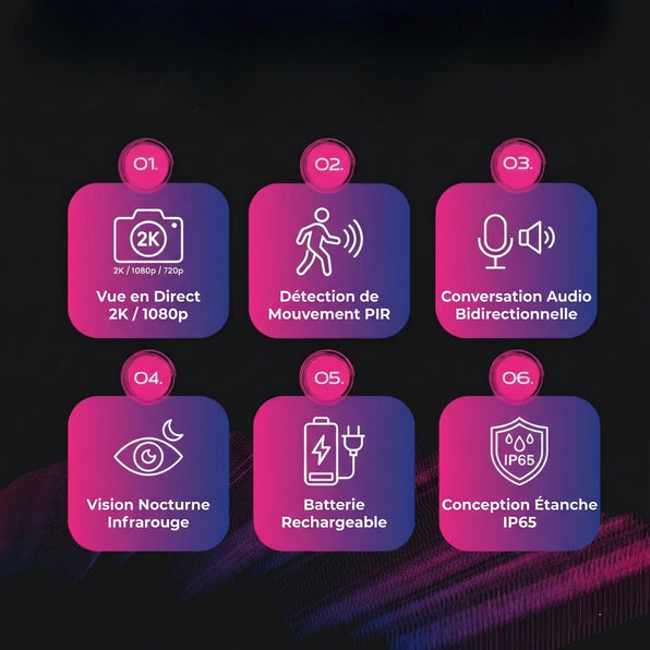 Caméra extérieure avec batterie, solaire et lumière (non incluse 6w solaire 6$) en kit pro