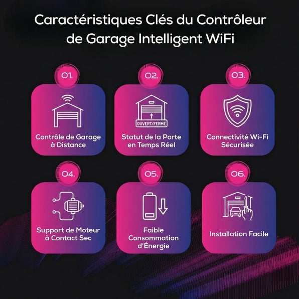 Contrôleur de garage intelligent WIFI (portes de garage à moteur à contact sec)