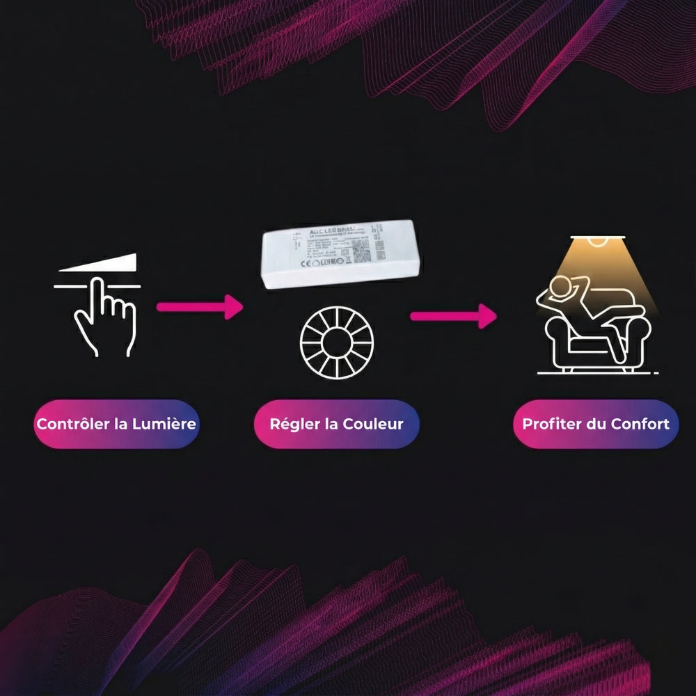 Réglage de la gradation et de la couleur Cadran à courant constant 0-10 V/1-10 V PWM 10 V Tout-en-un